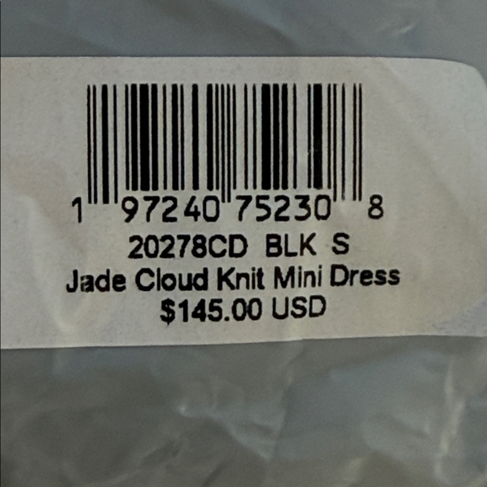 Frankie’s Bikinis Jade Knit Mini Dress LS NWT S Black (OTR0054) - Picture 8 of 8